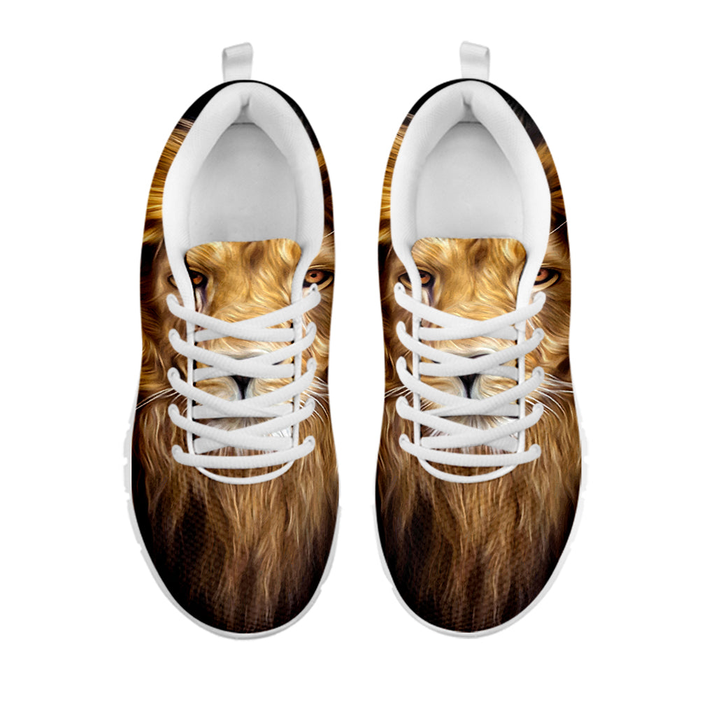 Leo Portrait Print White Sneakers