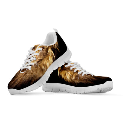 Leo Portrait Print White Sneakers