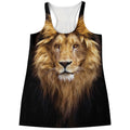 Leo Portrait Print Women's Racerback Tank Top