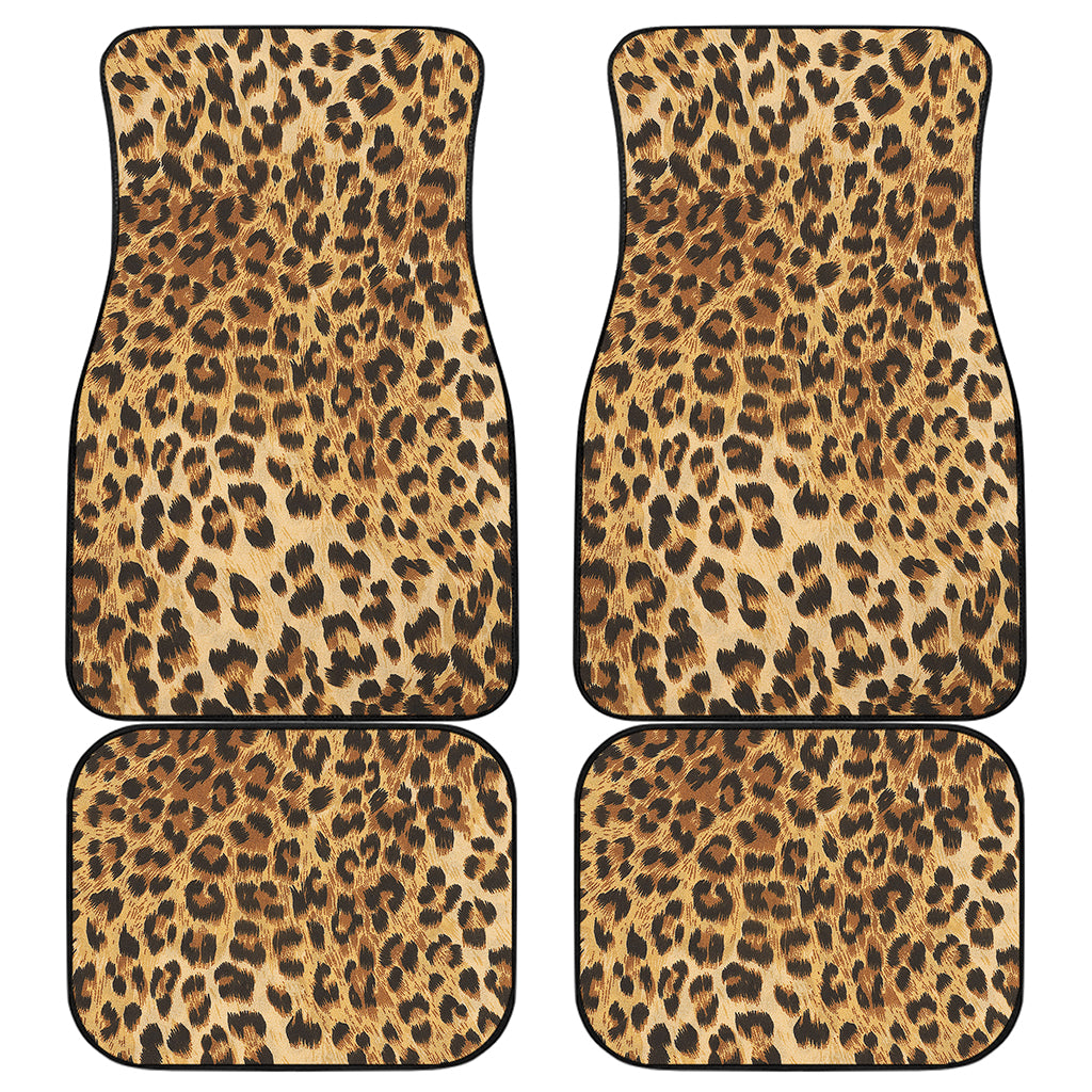 Leopard Pattern Print Front and Back Car Floor Mats