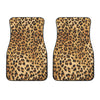 Leopard Pattern Print Front Car Floor Mats