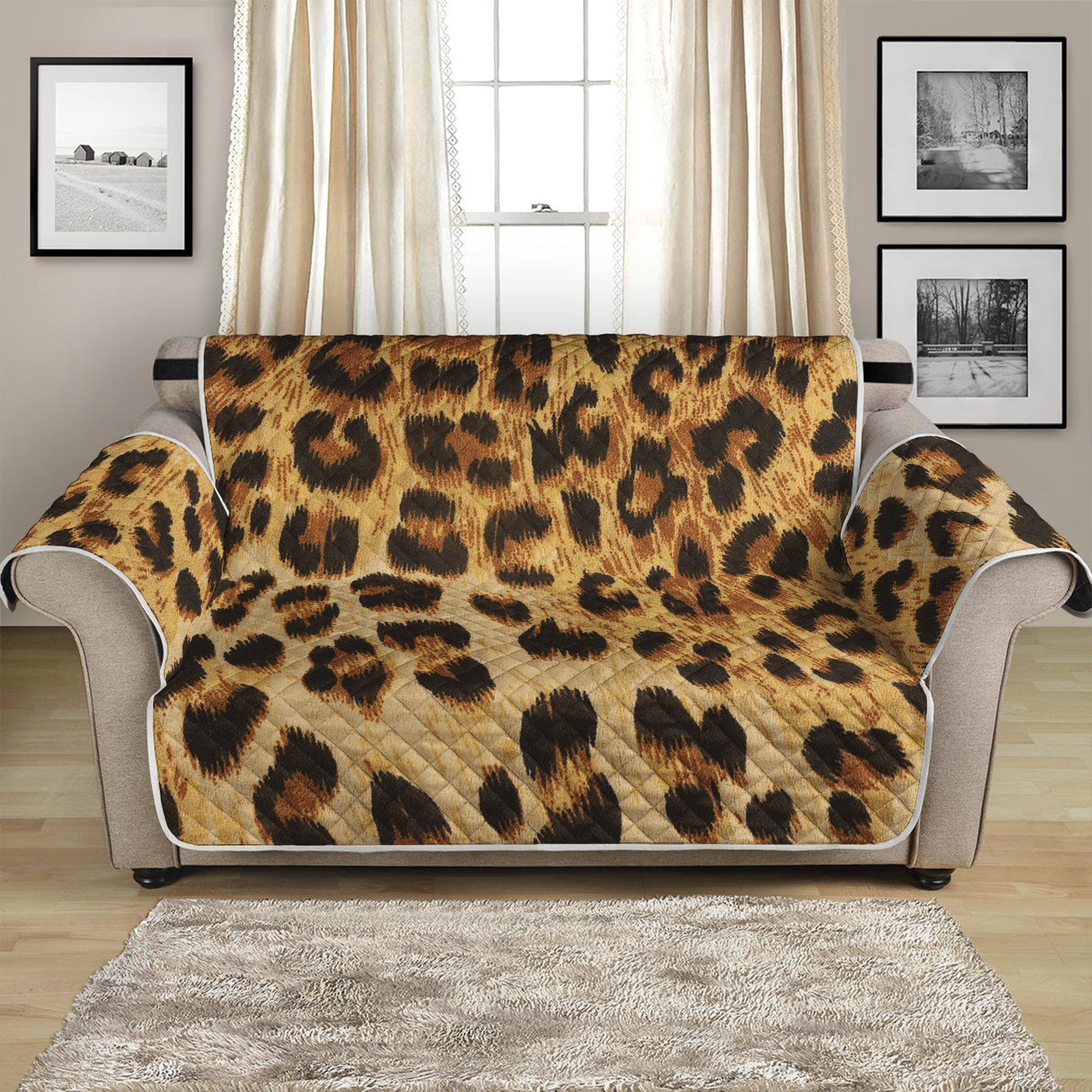 Leopard Pattern Print Loveseat Protector