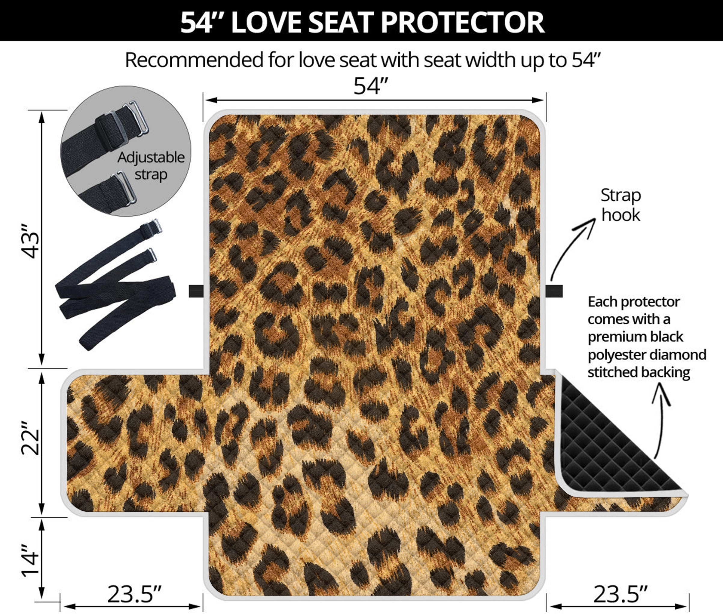 Leopard Pattern Print Loveseat Protector