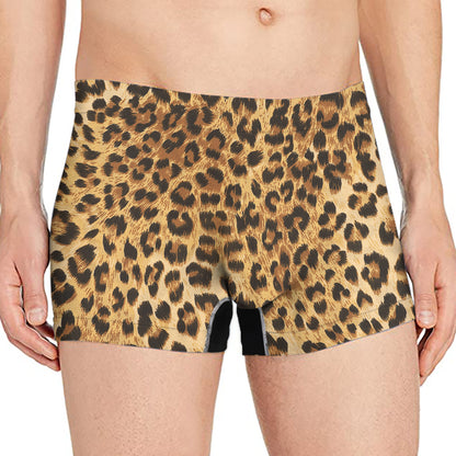 Leopard Pattern Print Men's Boxer Briefs