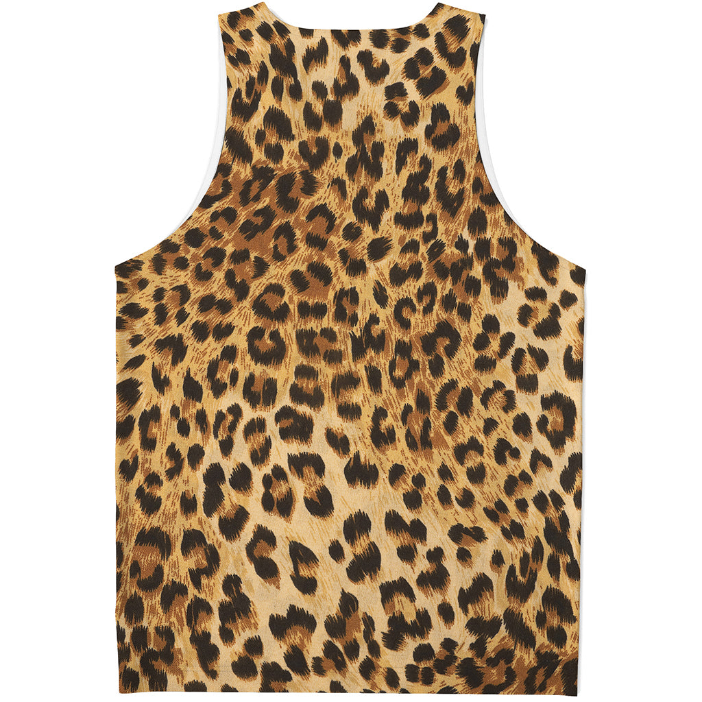 Leopard Pattern Print Men's Tank Top