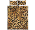 Leopard Pattern Print Quilt Bed Set