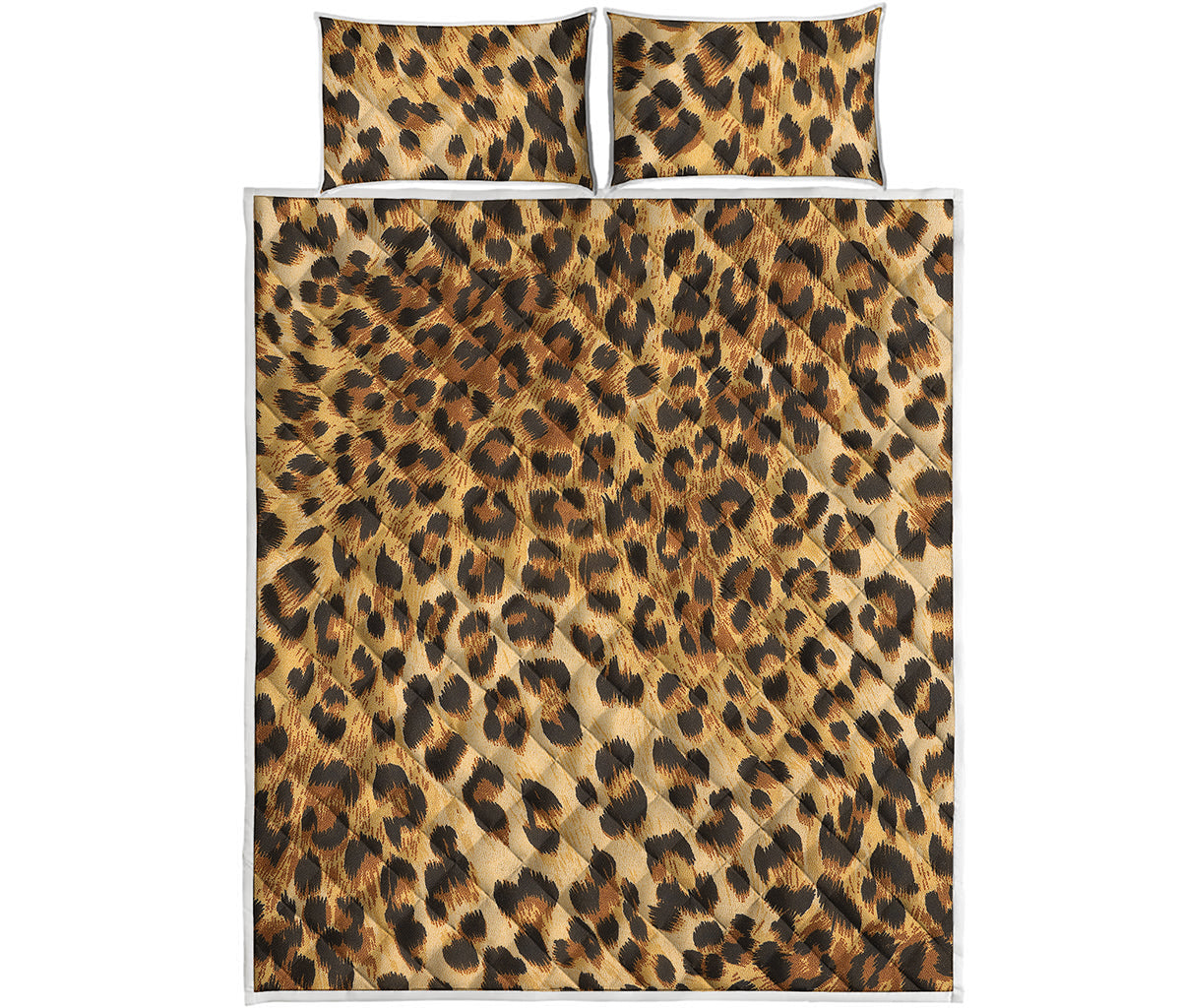 Leopard Pattern Print Quilt Bed Set