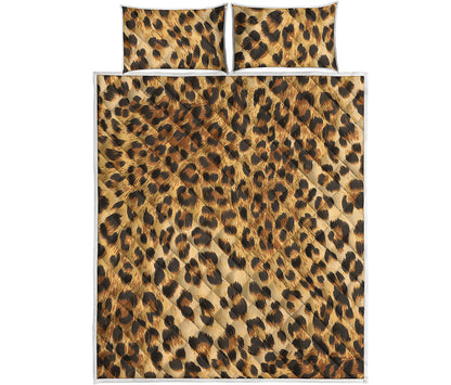 Leopard Pattern Print Quilt Bed Set