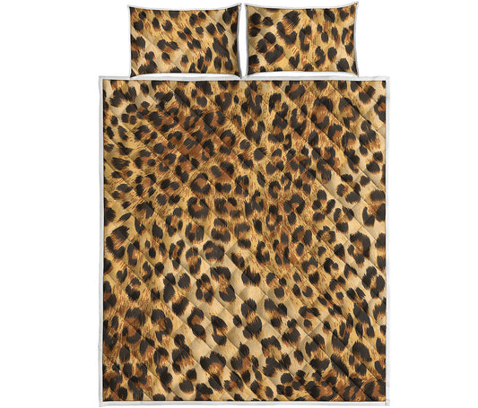 Leopard Pattern Print Quilt Bed Set