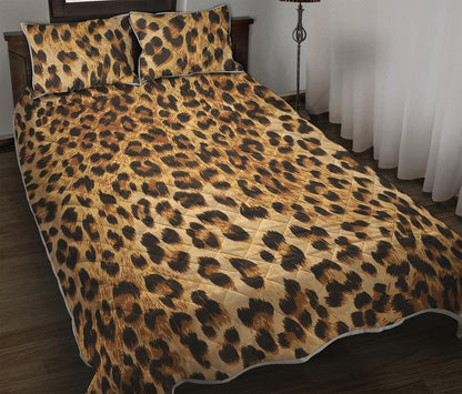 Leopard Pattern Print Quilt Bed Set
