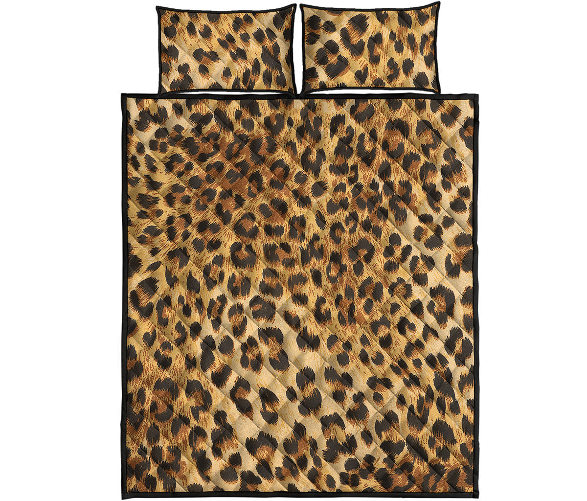 Leopard Pattern Print Quilt Bed Set