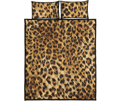 Leopard Pattern Print Quilt Bed Set