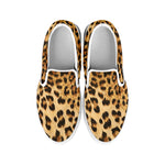Leopard Pattern Print White Slip On Shoes