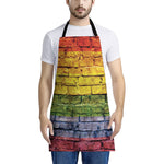 LGBT Pride Rainbow Brick Wall Print Apron