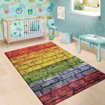 LGBT Pride Rainbow Brick Wall Print Area Rug