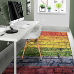 LGBT Pride Rainbow Brick Wall Print Area Rug