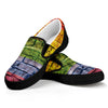 LGBT Pride Rainbow Brick Wall Print Black Slip On Shoes