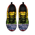 LGBT Pride Rainbow Brick Wall Print Black Sneakers