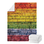 LGBT Pride Rainbow Brick Wall Print Blanket