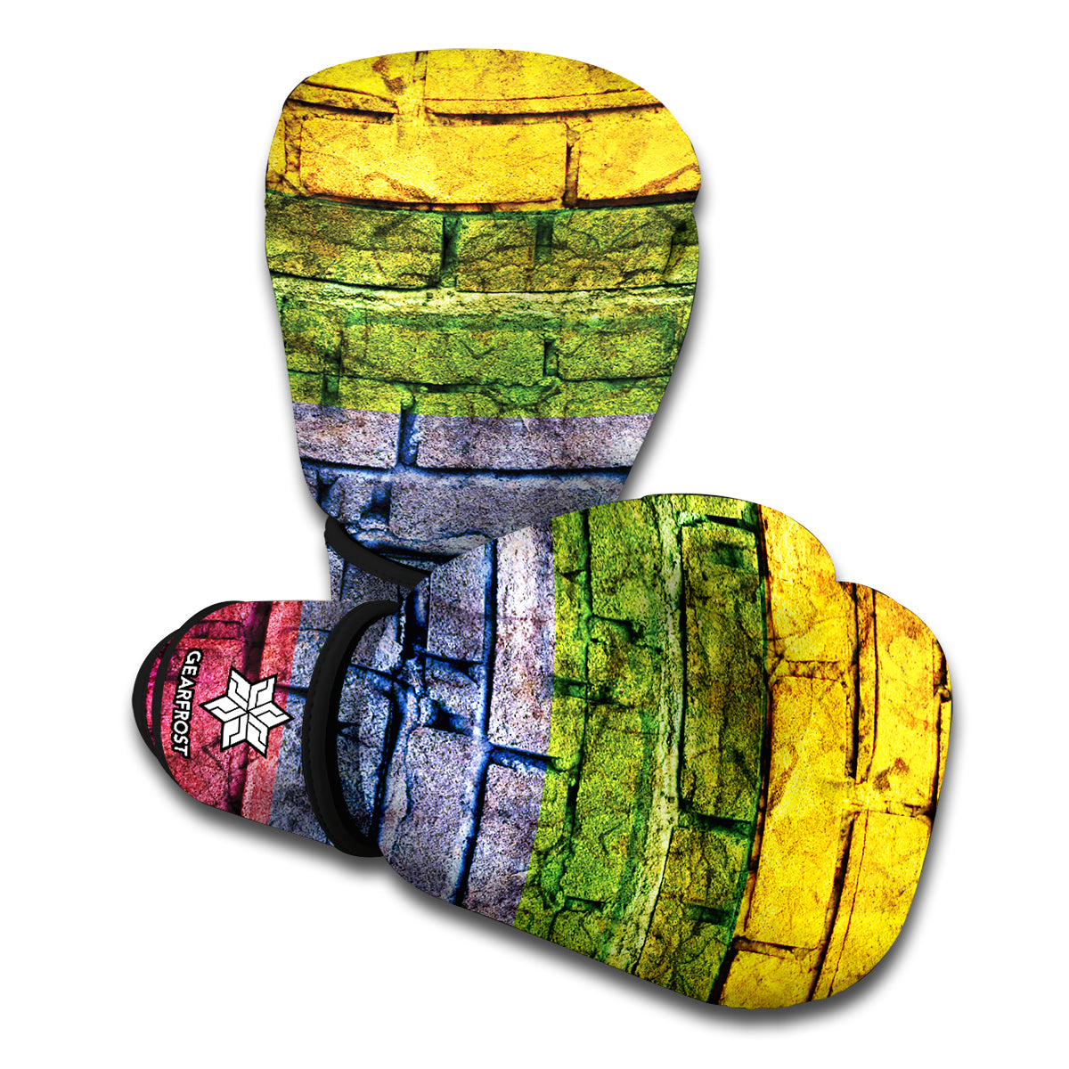 LGBT Pride Rainbow Brick Wall Print Boxing Gloves