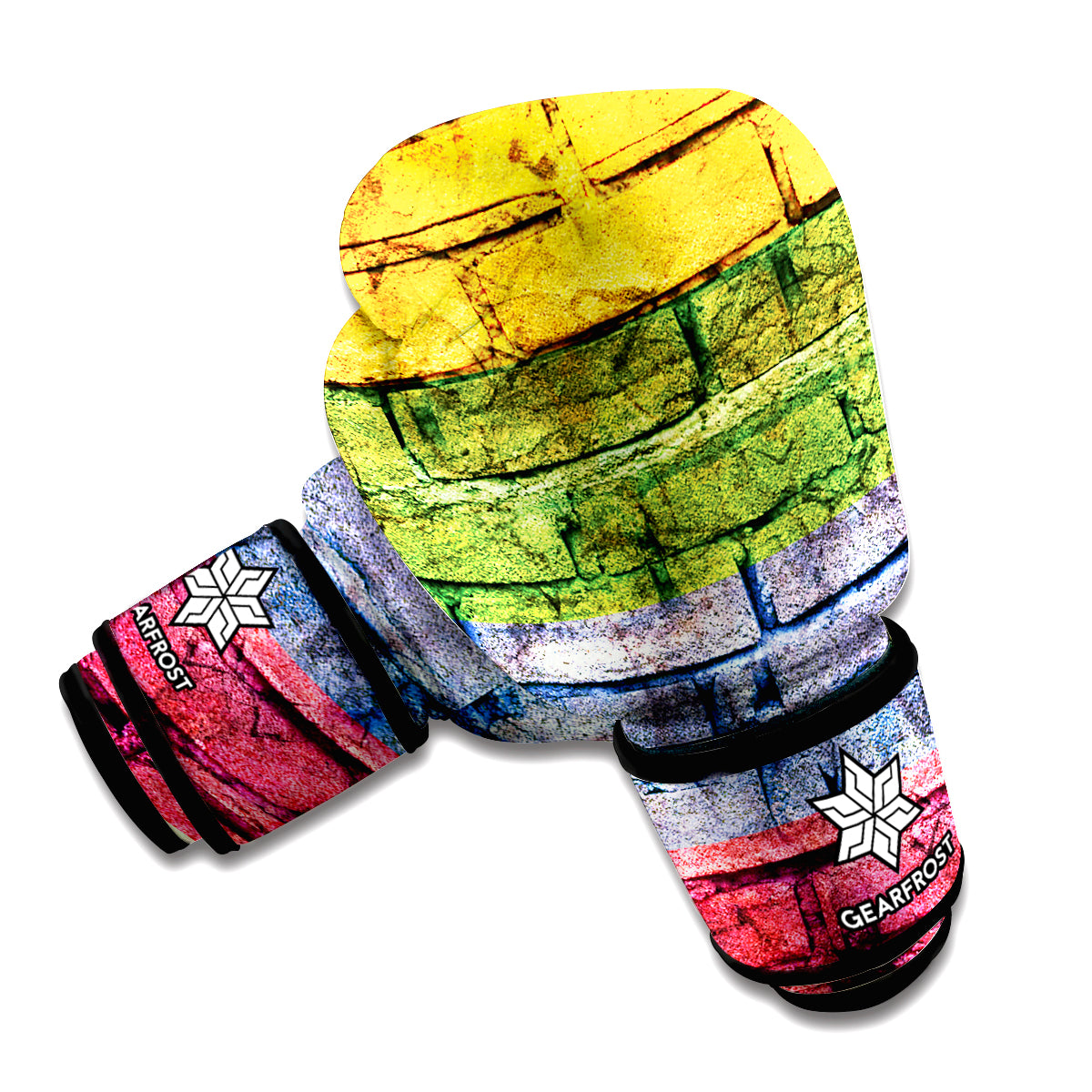 LGBT Pride Rainbow Brick Wall Print Boxing Gloves