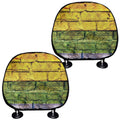 LGBT Pride Rainbow Brick Wall Print Car Headrest Covers