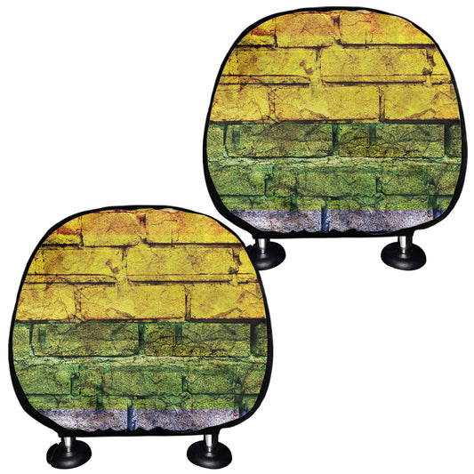 LGBT Pride Rainbow Brick Wall Print Car Headrest Covers