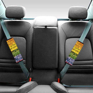 LGBT Pride Rainbow Brick Wall Print Car Seat Belt Covers