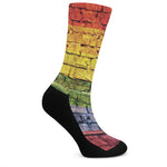 LGBT Pride Rainbow Brick Wall Print Crew Socks