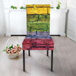 LGBT Pride Rainbow Brick Wall Print Dining Chair Slipcover