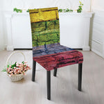 LGBT Pride Rainbow Brick Wall Print Dining Chair Slipcover