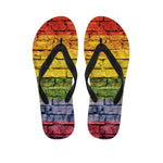 LGBT Pride Rainbow Brick Wall Print Flip Flops