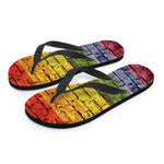 LGBT Pride Rainbow Brick Wall Print Flip Flops