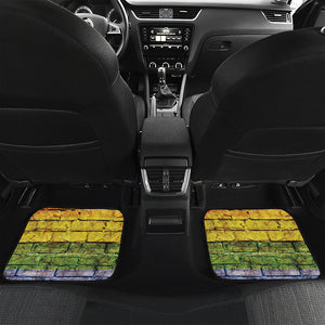 LGBT Pride Rainbow Brick Wall Print Front and Back Car Floor Mats