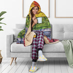 LGBT Pride Rainbow Brick Wall Print Hooded Blanket