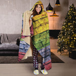 LGBT Pride Rainbow Brick Wall Print Hooded Blanket