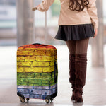 LGBT Pride Rainbow Brick Wall Print Luggage Cover
