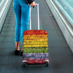 LGBT Pride Rainbow Brick Wall Print Luggage Cover
