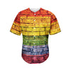 LGBT Pride Rainbow Brick Wall Print Men's Baseball Jersey