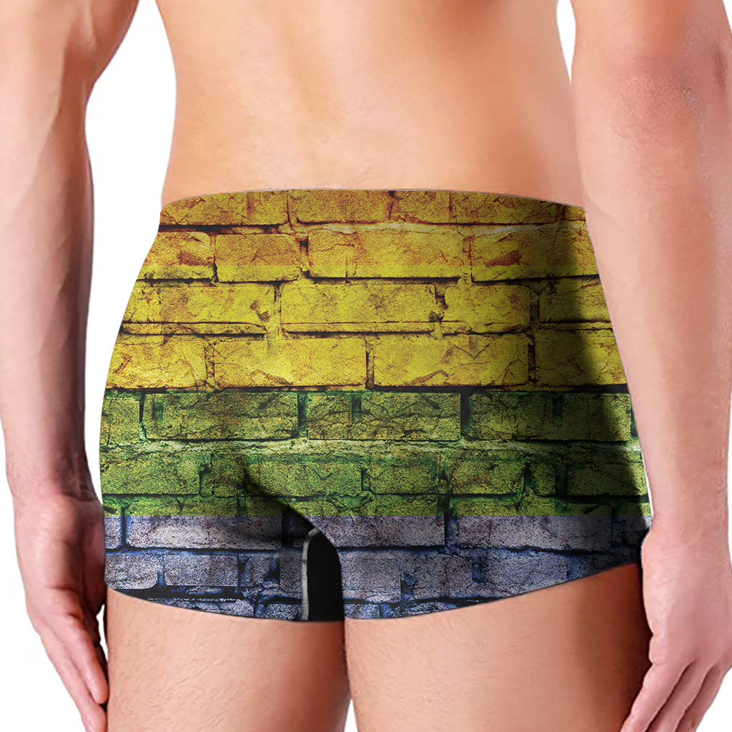 LGBT Pride Rainbow Brick Wall Print Men's Boxer Briefs