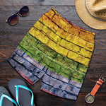 LGBT Pride Rainbow Brick Wall Print Men's Shorts