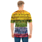 LGBT Pride Rainbow Brick Wall Print Men's T-Shirt