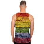 LGBT Pride Rainbow Brick Wall Print Men's Tank Top