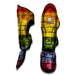 LGBT Pride Rainbow Brick Wall Print Muay Thai Shin Guard