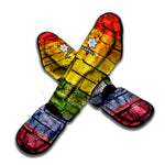 LGBT Pride Rainbow Brick Wall Print Muay Thai Shin Guard