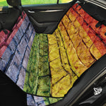 LGBT Pride Rainbow Brick Wall Print Pet Car Back Seat Cover