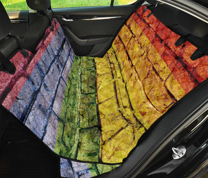 LGBT Pride Rainbow Brick Wall Print Pet Car Back Seat Cover