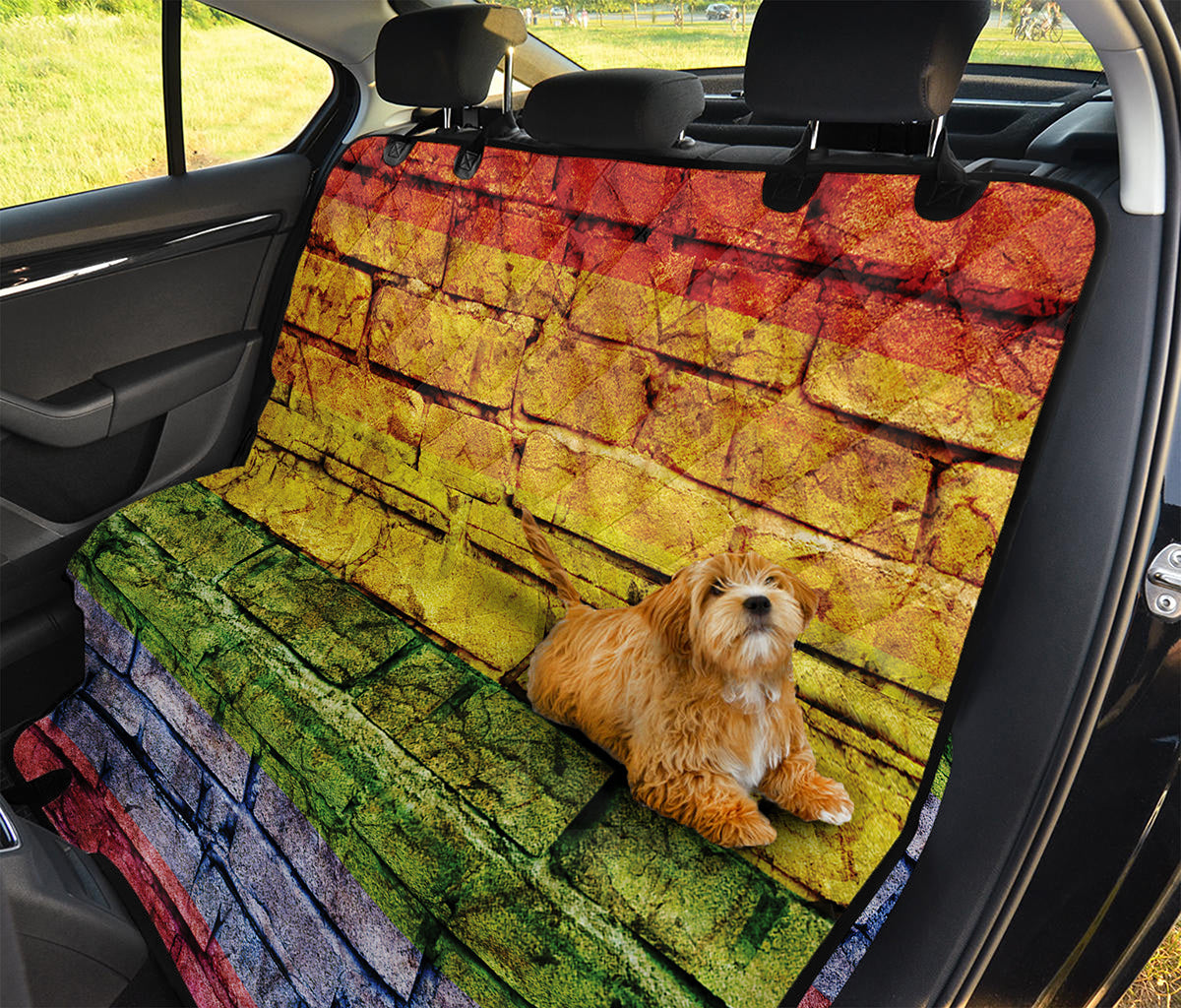 LGBT Pride Rainbow Brick Wall Print Pet Car Back Seat Cover