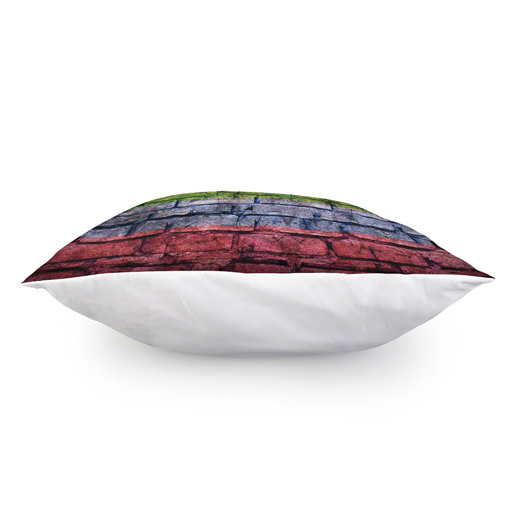 LGBT Pride Rainbow Brick Wall Print Pillow Cover