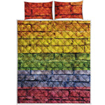 LGBT Pride Rainbow Brick Wall Print Quilt Bed Set